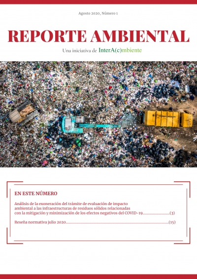 Reporte ambiental N° 01  - Agosto 2020
